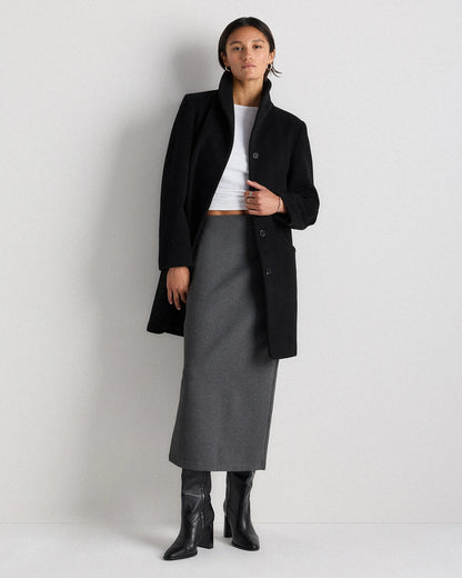 Wool Cashmere Cocoon Coat - XS / Dark Chocolate