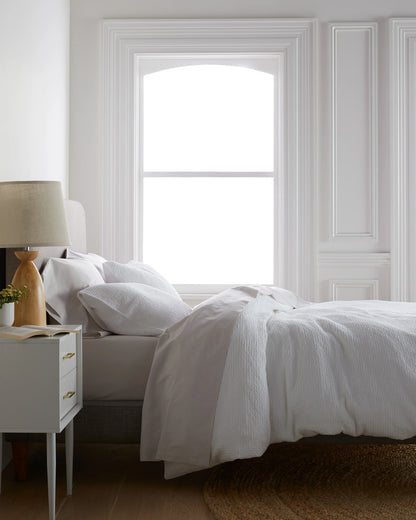 Organic Luxe Honeycomb Duvet Cover Set - Twin / Mineral
