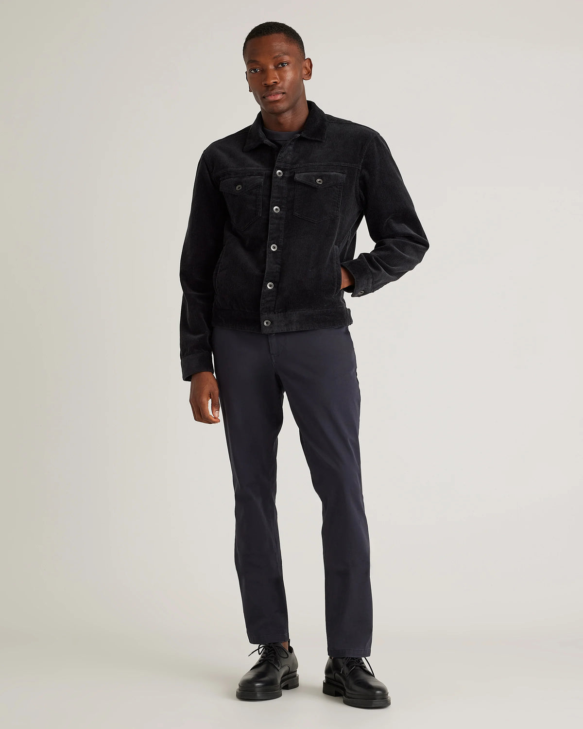 Organic Stretch Corduroy Trucker Jacket - S / Seaweed
