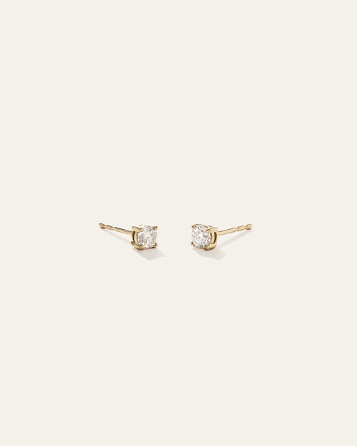 14k Gold Natural Diamond Solitaire Studs - 0.25ctw - One Size / Yellow Gold