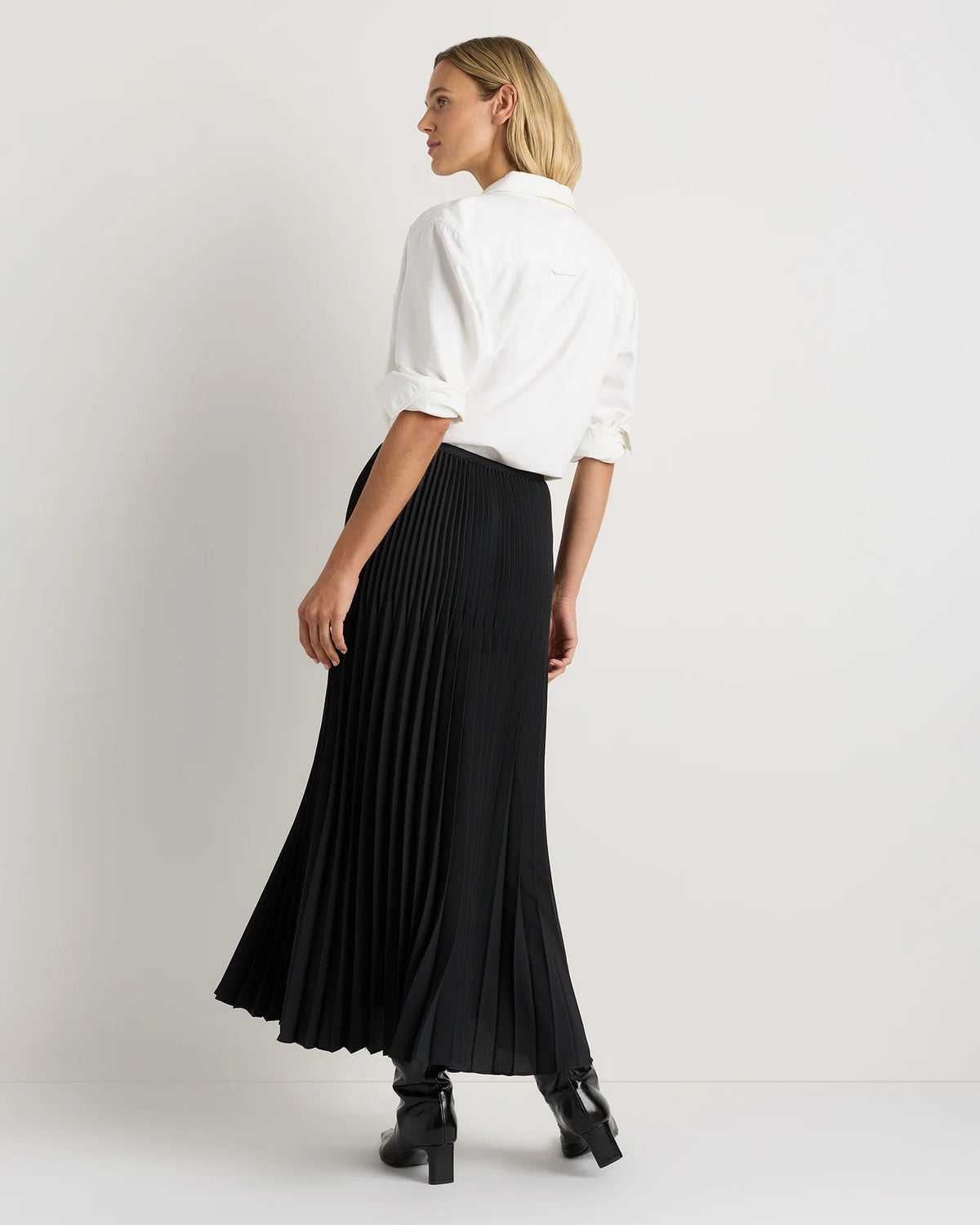 Pleated Matte Midi Skirt - XS / Coffee Bean Brown