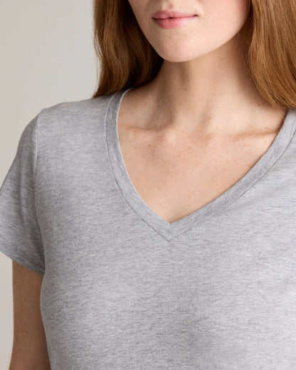 Cotton Modal V-Neck Tee - XS / Navy
