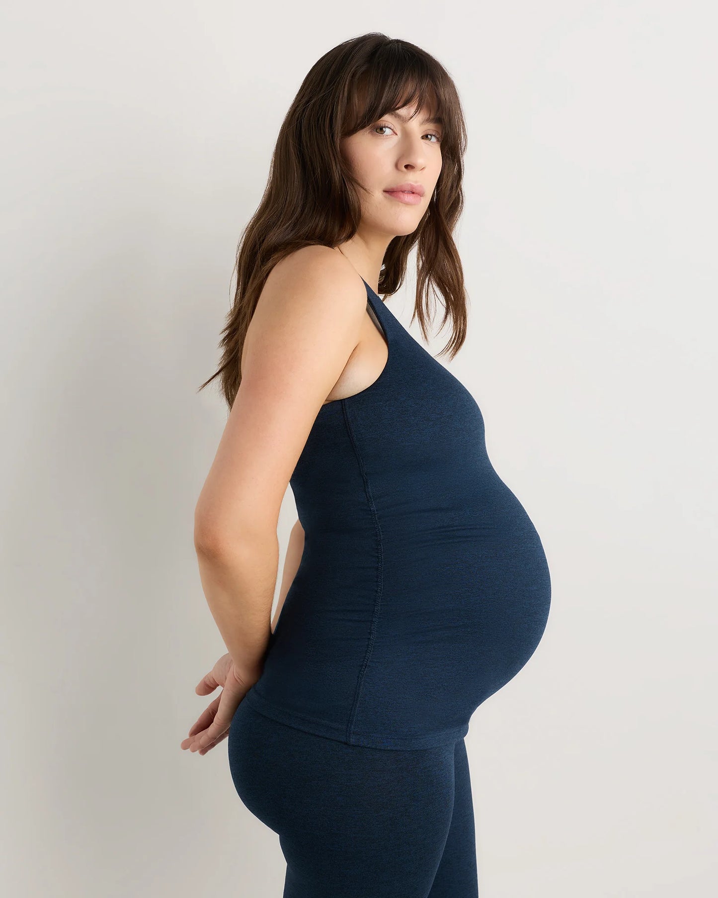 Ultra-Soft Maternity Built-In Bra Tank - XS / Heather Black