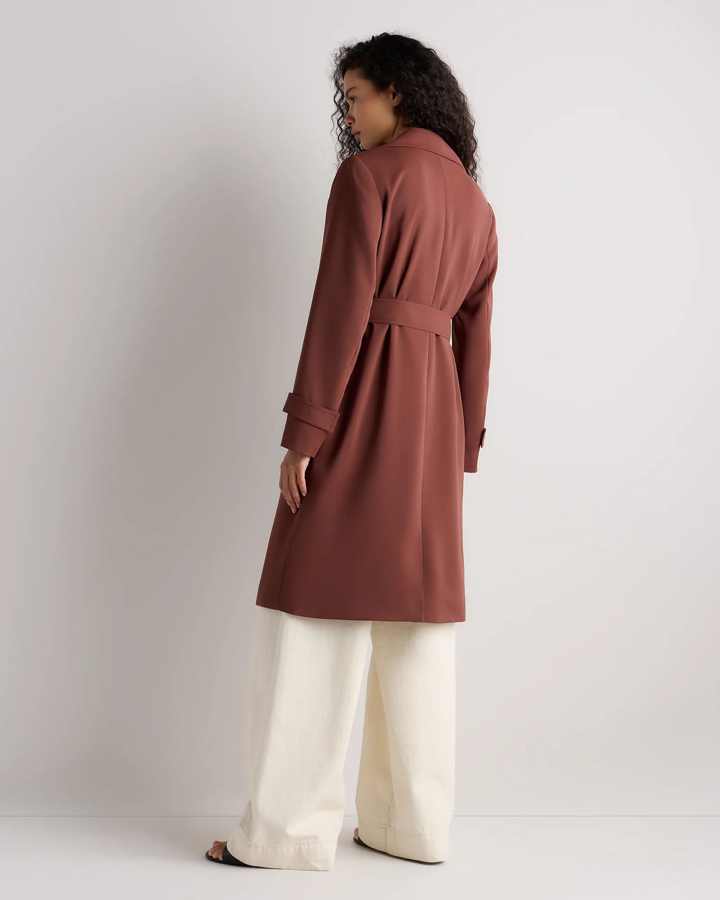 Stretch Crepe Trench Coat - XS / Olive