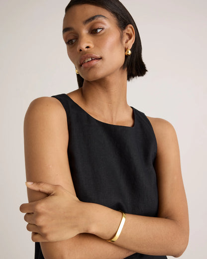 100% European Linen Tank Mini Dress - XS / Martini Olive