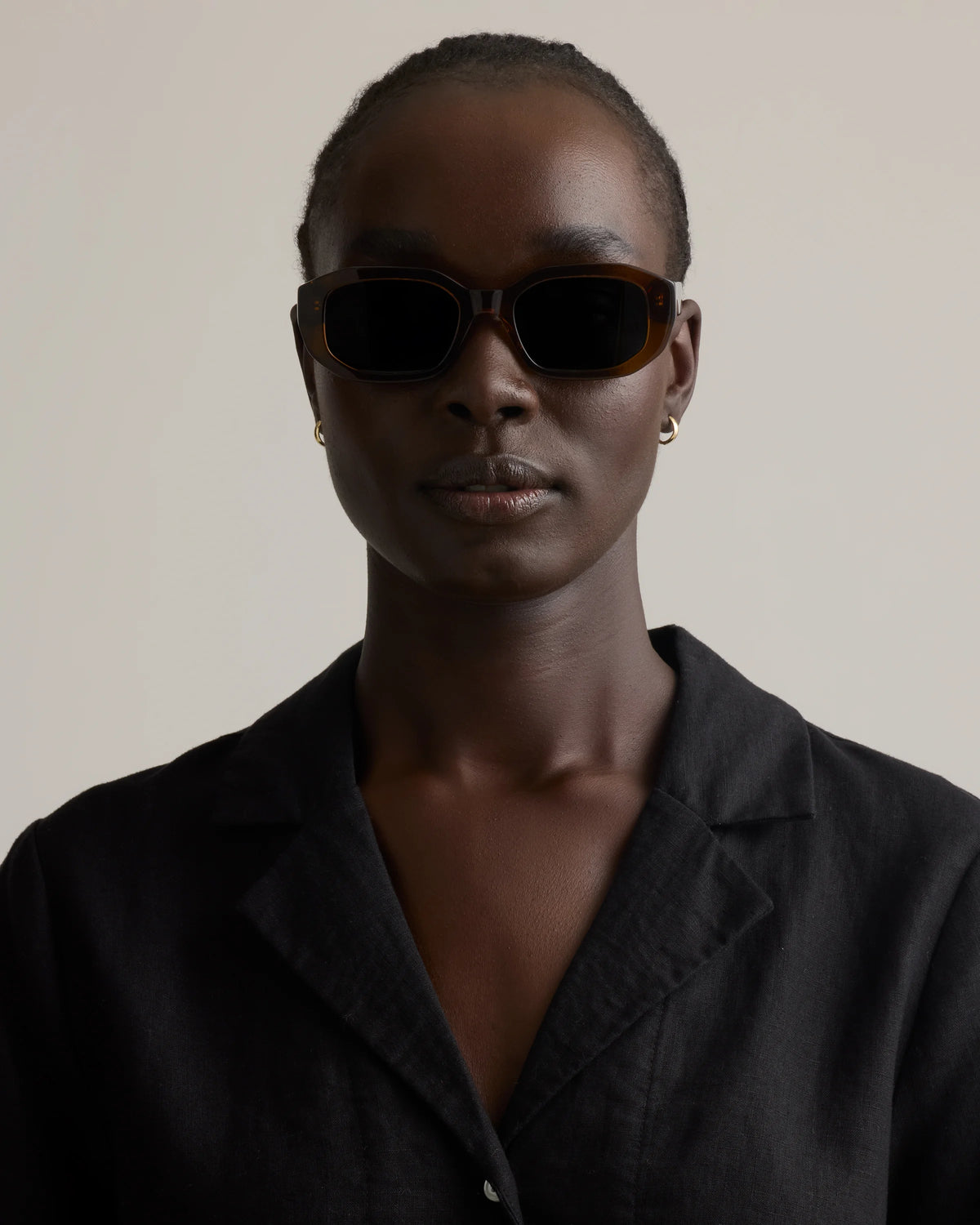 Barbados Polarized Acetate Sunglasses - One Size / Clear Spice with Grey lens