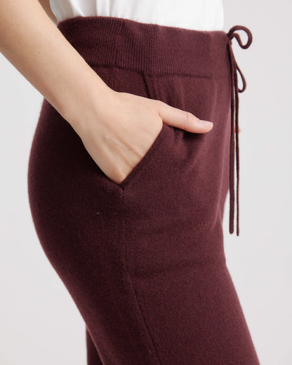 Mongolian Spring Cashmere Sweatpants - XS / Burgundy