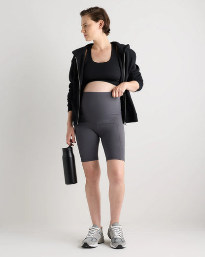 Ultra-Form Maternity Pocket Bike Short 9" - XS / Dark Coal