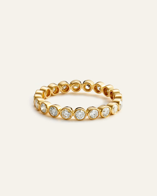 14K Gold Lab Grown Diamond Round Bezel Eternity Band - 1ctw - 5 / Yellow Gold
