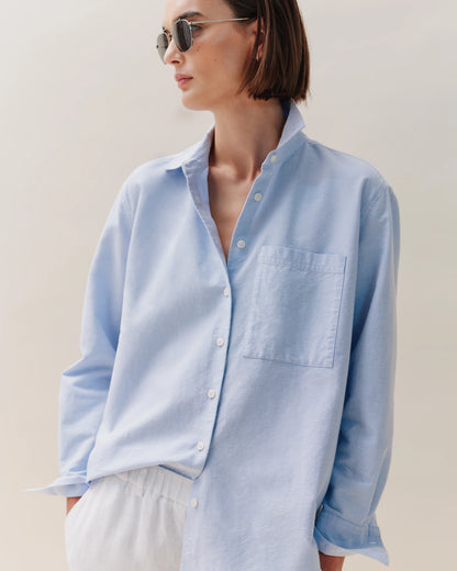 Organic Cotton Relaxed Oxford Shirt - XS / Opal Pink