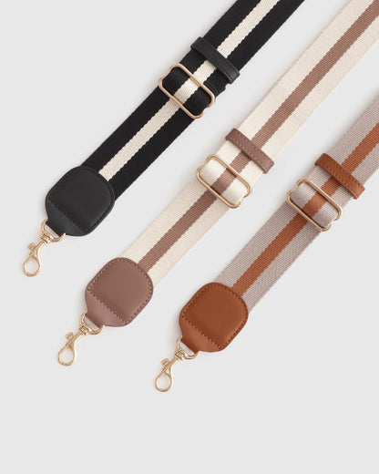 Organic Cotton Adjustable Webbing Strap - One Size / Black/Natural