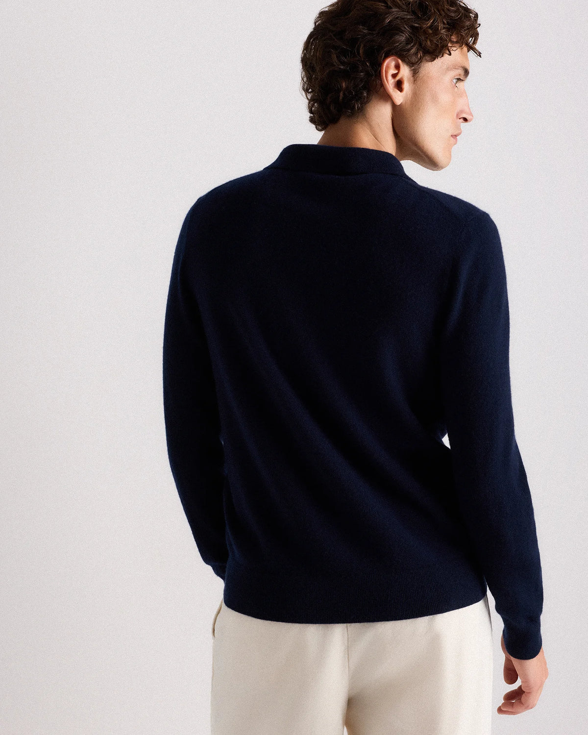 Mongolian Cashmere Polo Sweater - S / True Navy