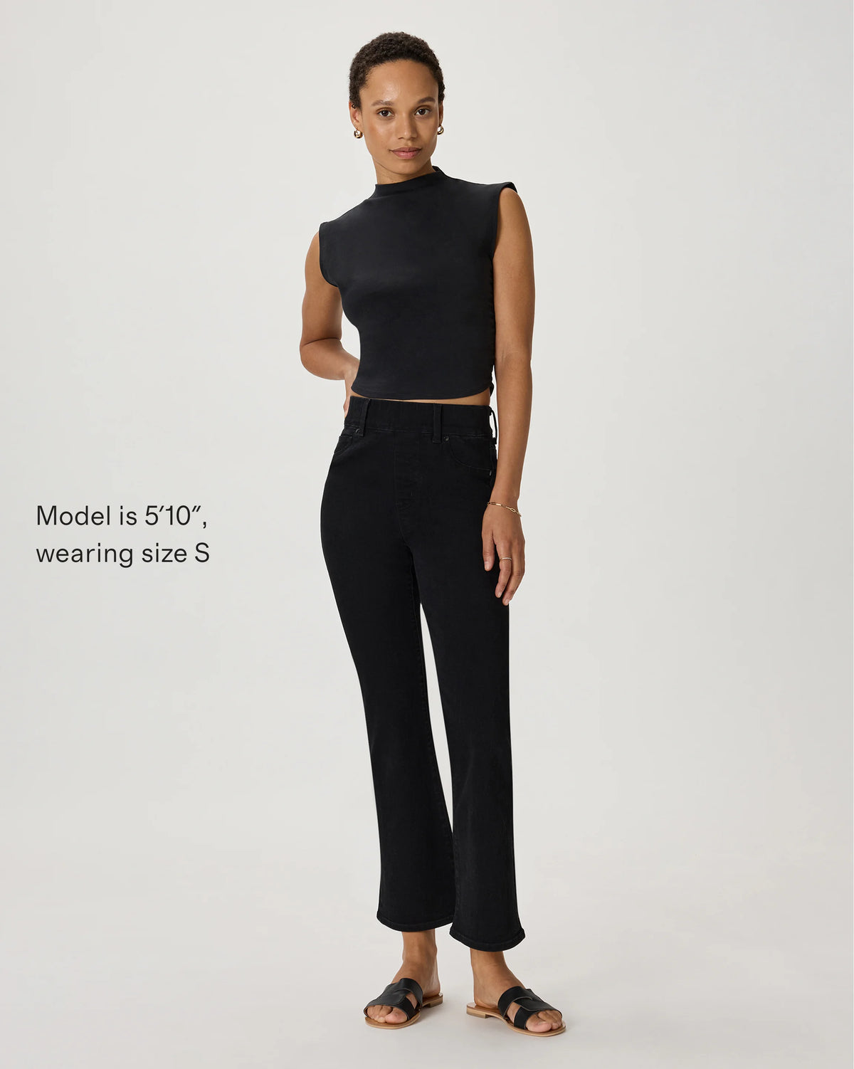 Nina Stretch Pull-On Kick Flare Jeans - XS / Raven Black