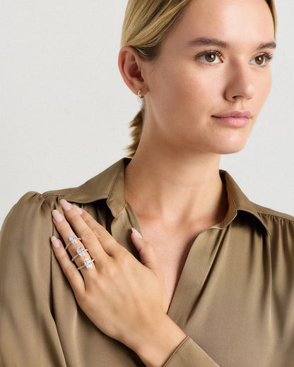Lab Grown Diamond Marquise Petite Pave Engagement Ring - 3ct - 4 / Yellow Gold
