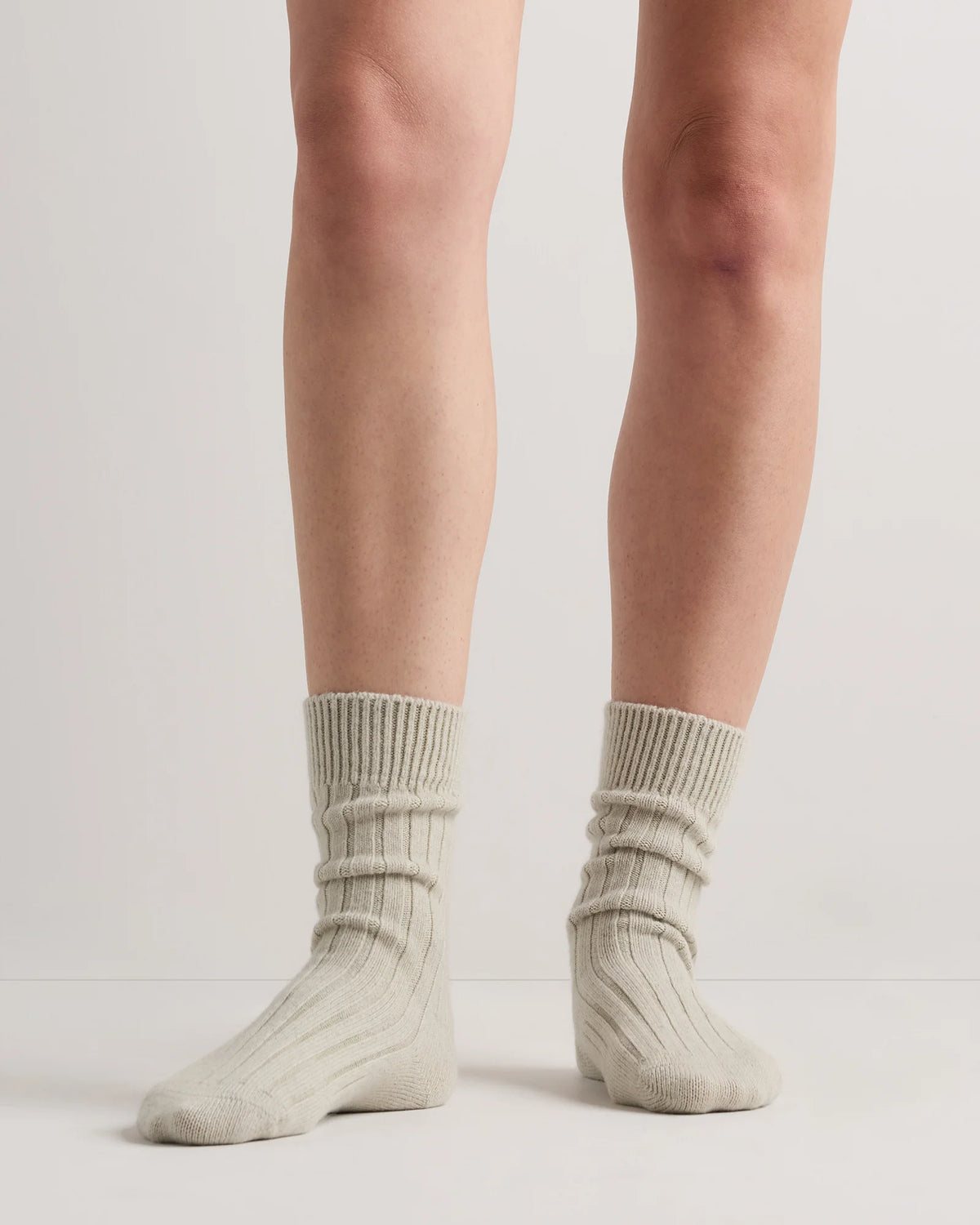 Merino Cashmere Blend Ribbed Crew Sock (3-Pack) - S / Solid Neutral Multi Pack