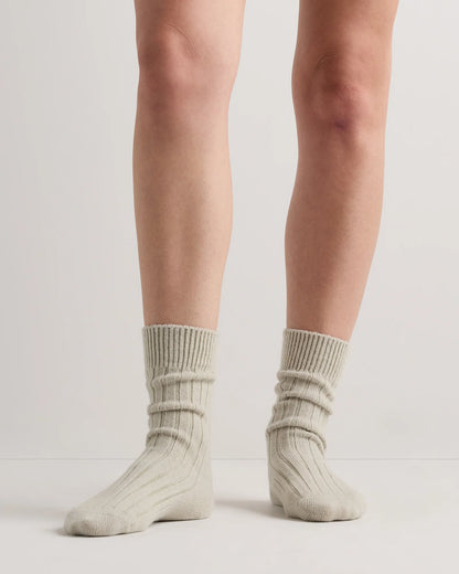 Merino Cashmere Blend Ribbed Crew Sock (3-Pack) - S / Solid Neutral Multi Pack