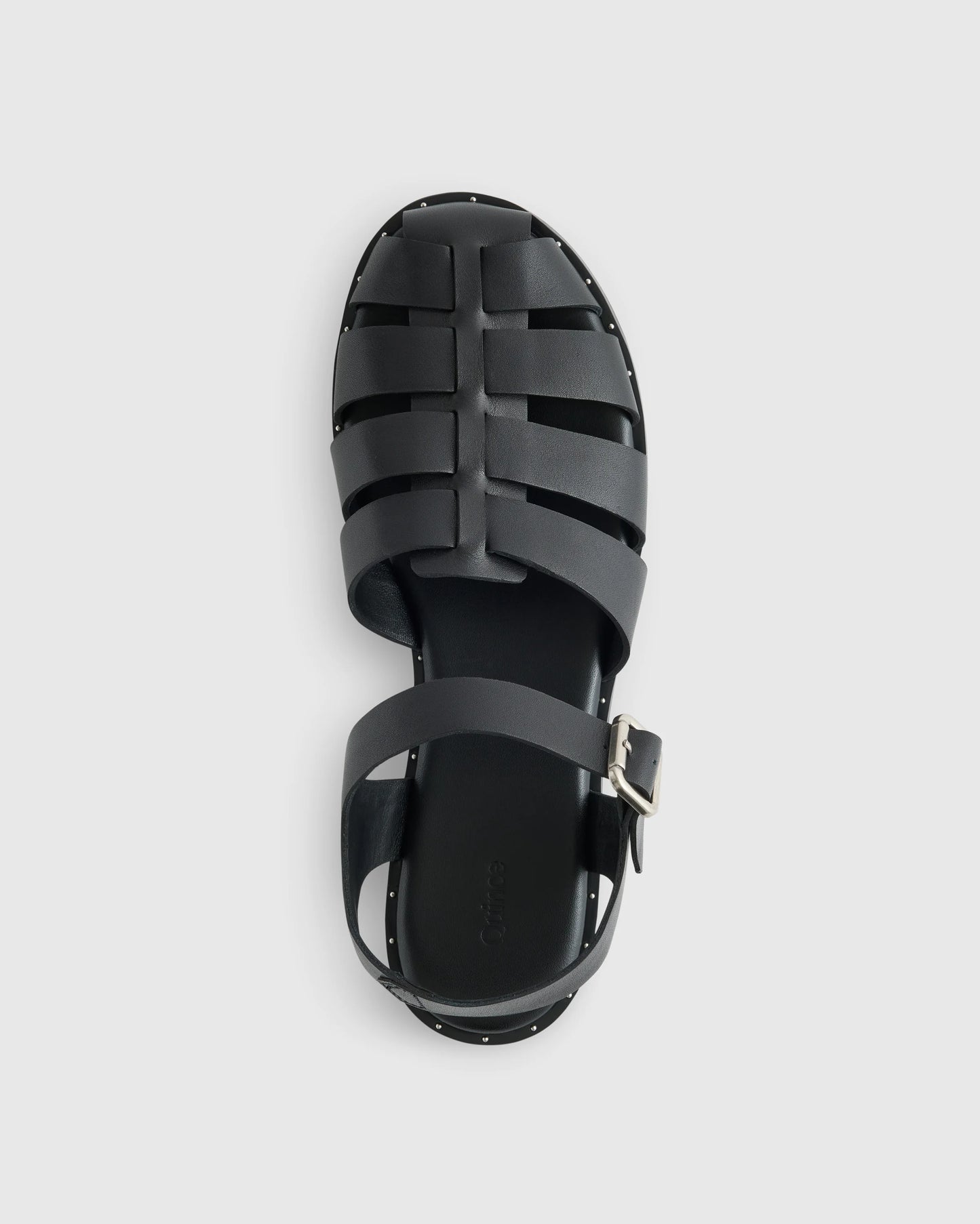 Italian Leather Fisherman Sandal - 5 / Black