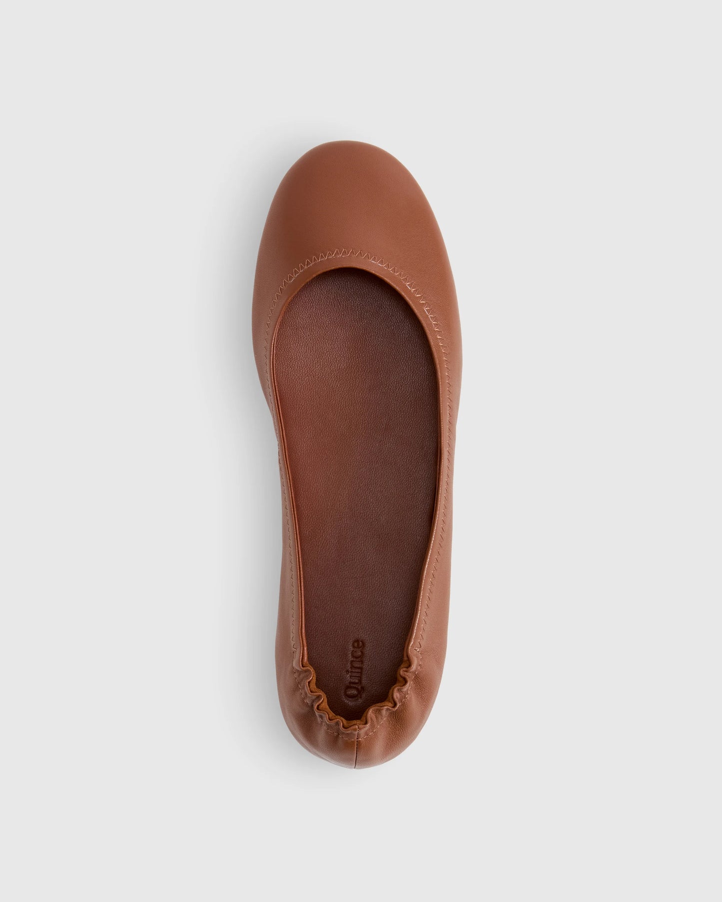 Italian Leather On-The-Go Ballet Flat - 5 / Cognac