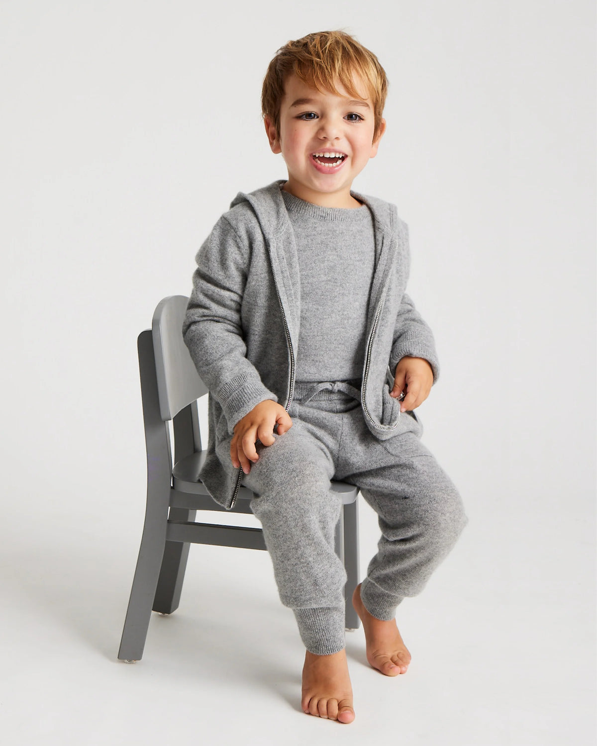 Washable Cashmere Full Zip Hoodie - 2T / True Navy