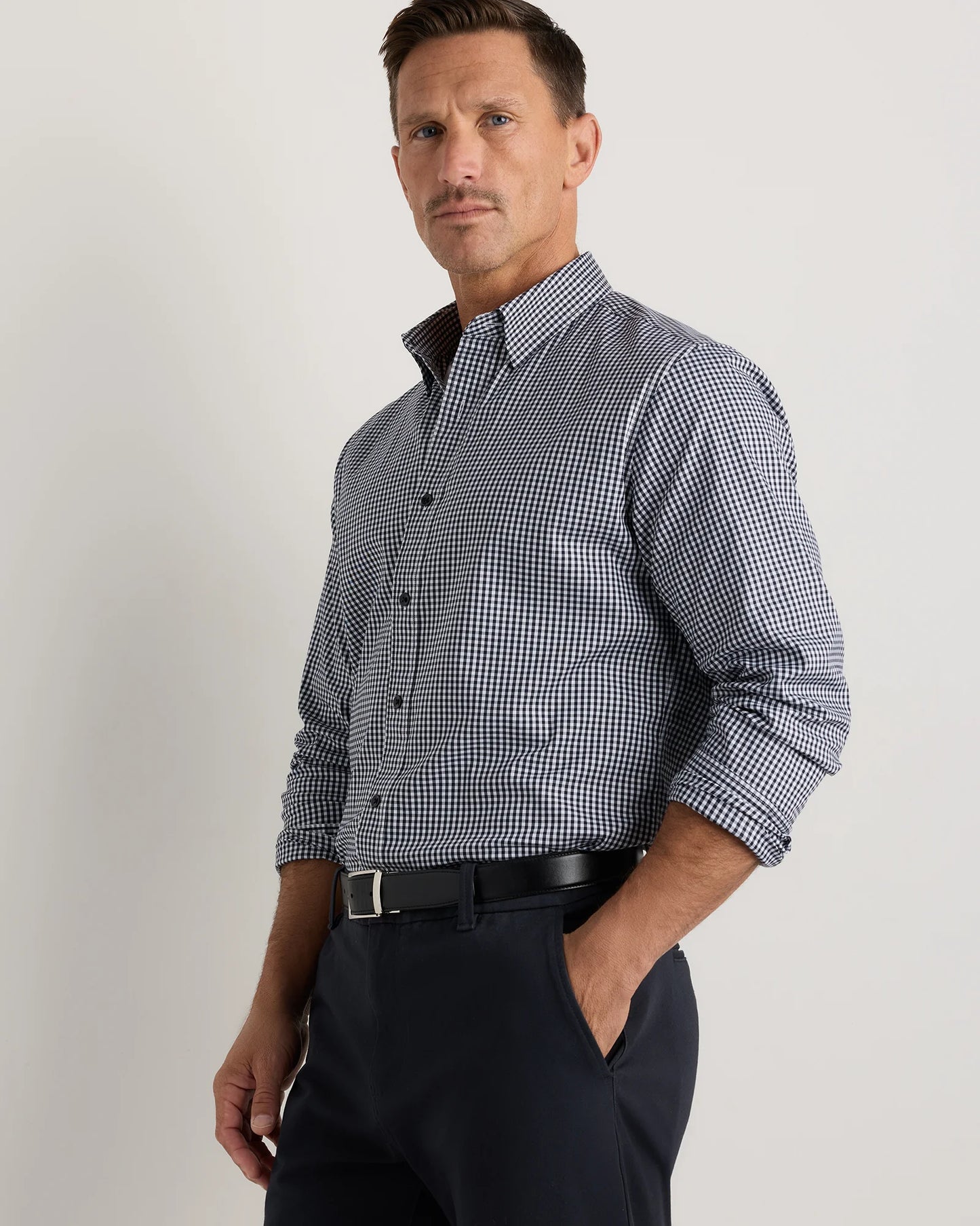 Supima Cotton-Tencel Everyday Shirt - S / Blue Gingham