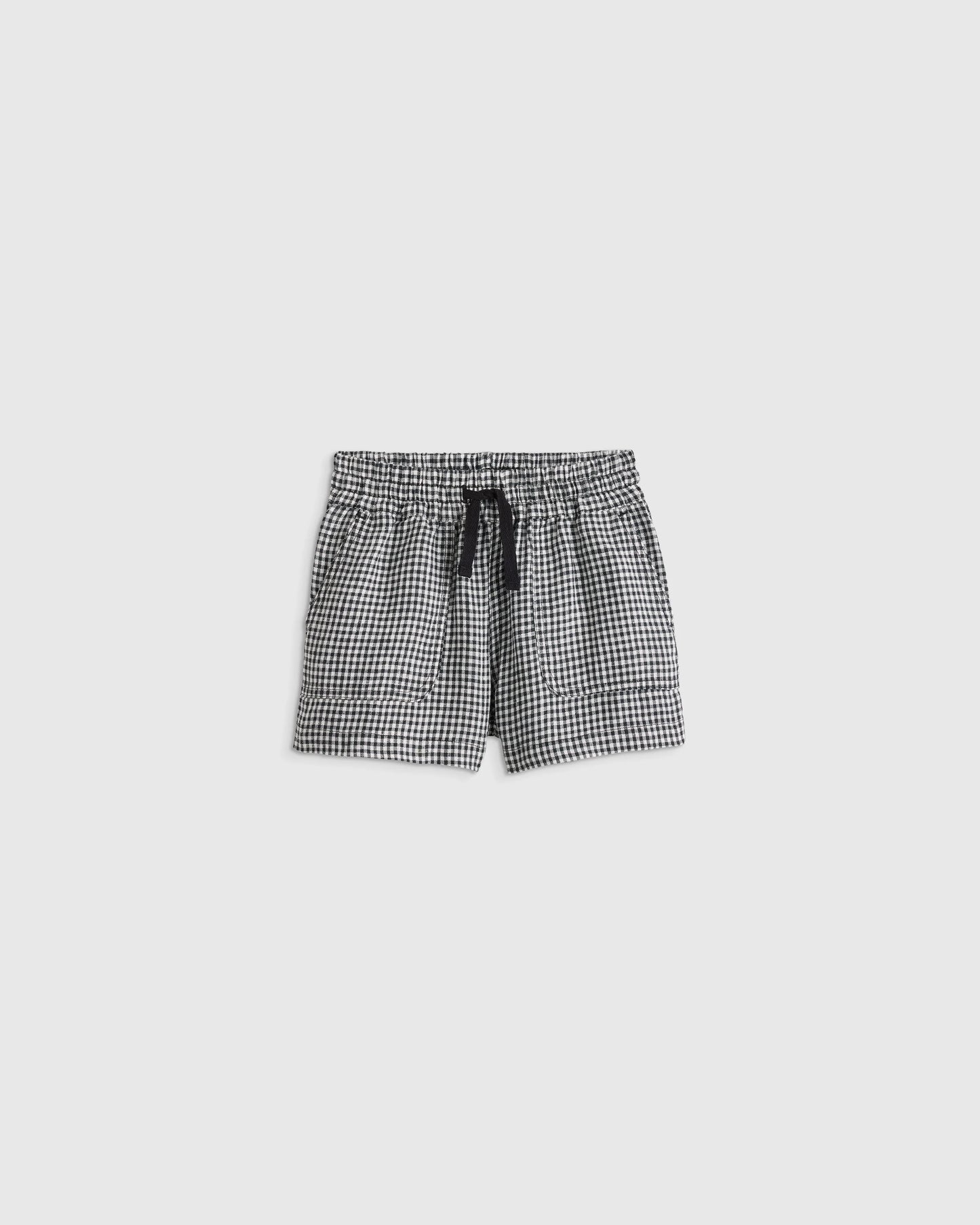 100% European Linen Drawstring Shorts - 2T / Vintage Pink Chambray