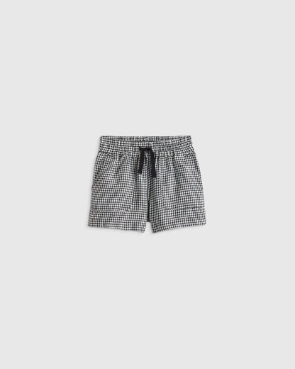 100% European Linen Drawstring Shorts - 2T / Vintage Pink Chambray