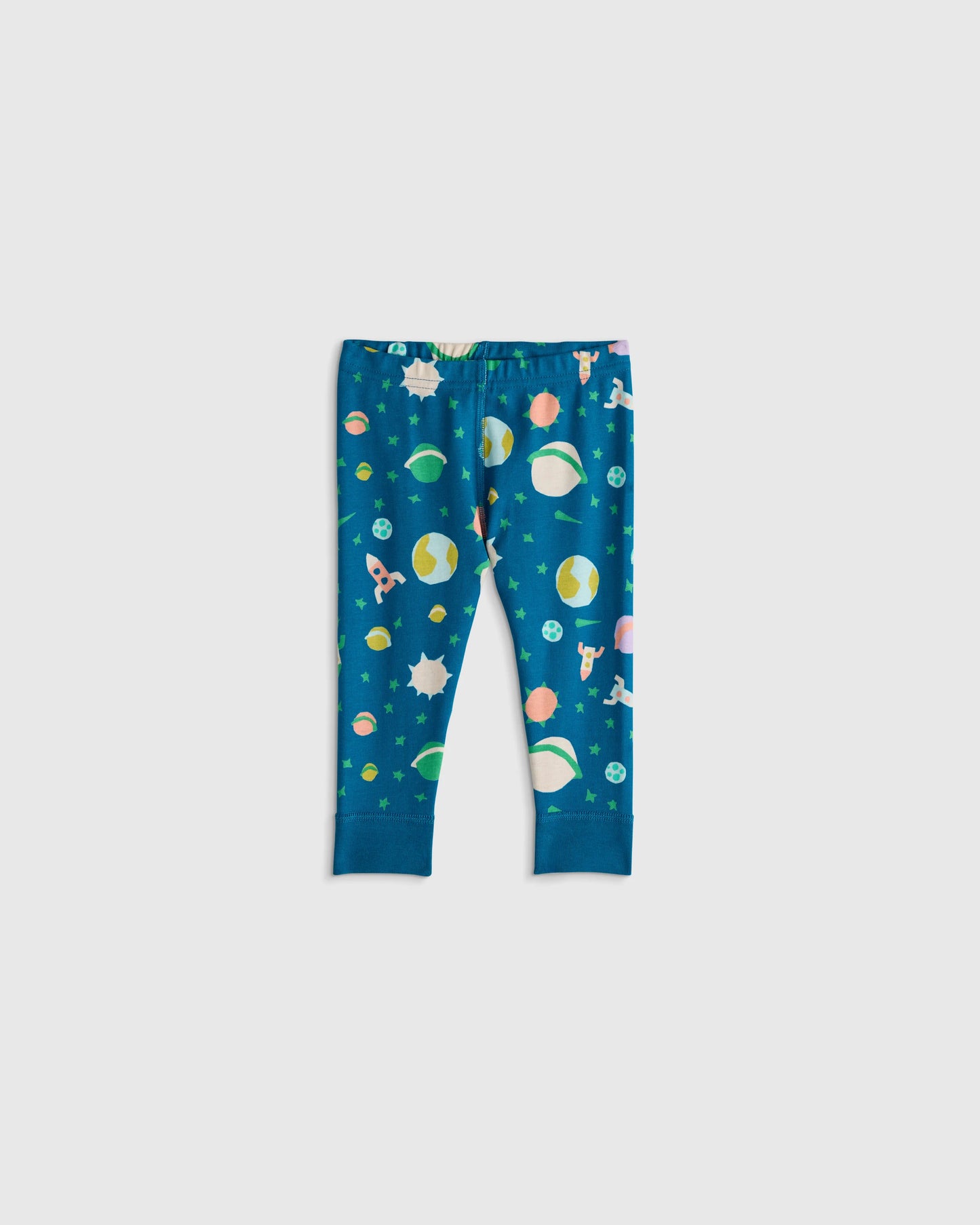 100% Organic Cotton Short Sleeve and Pant Pajama Set - 12-18M / Planets