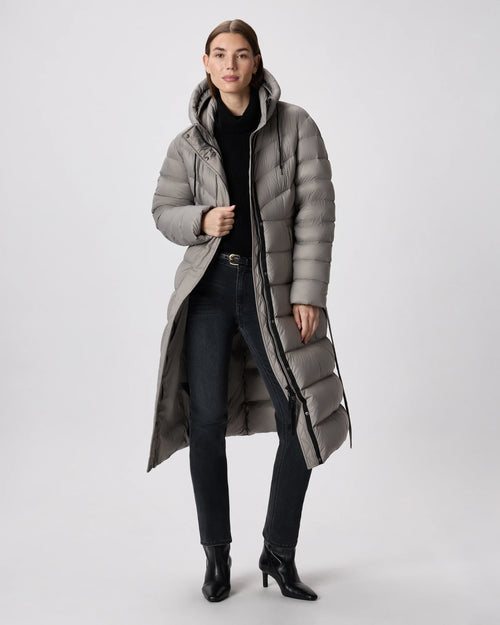 Responsible Down Belted Puffer Maxi Coat - XS / Morel Grey