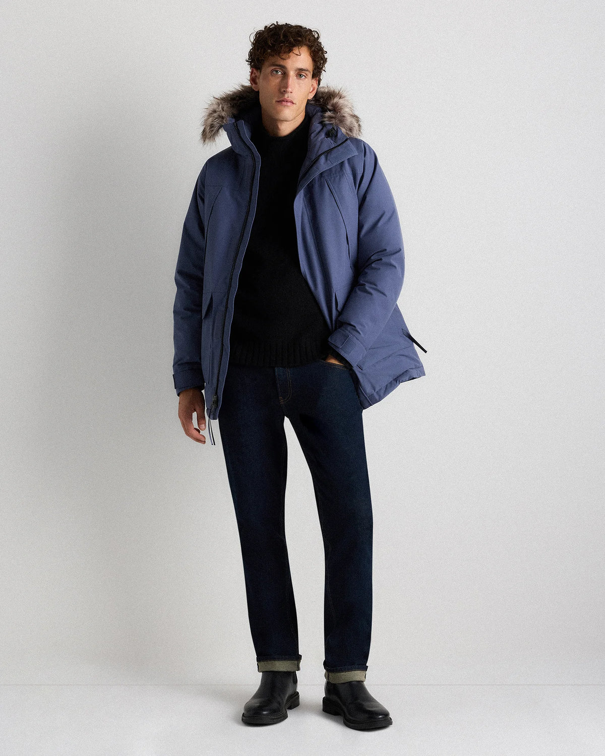 Responsible Down Hooded Parka - S / Storm Blue