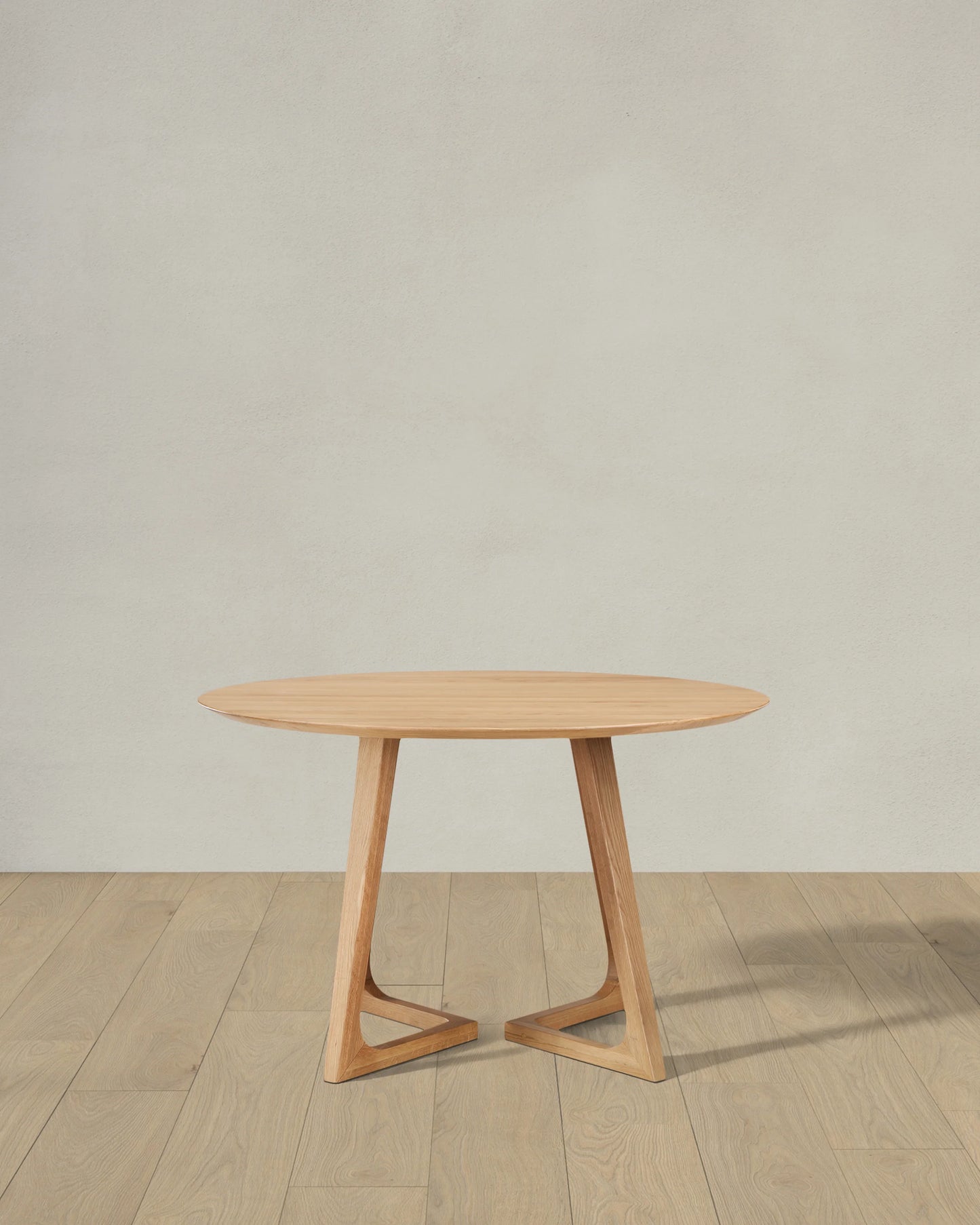 Solid Wood Midcentury Round Dining Table - One Size / Brown Walnut