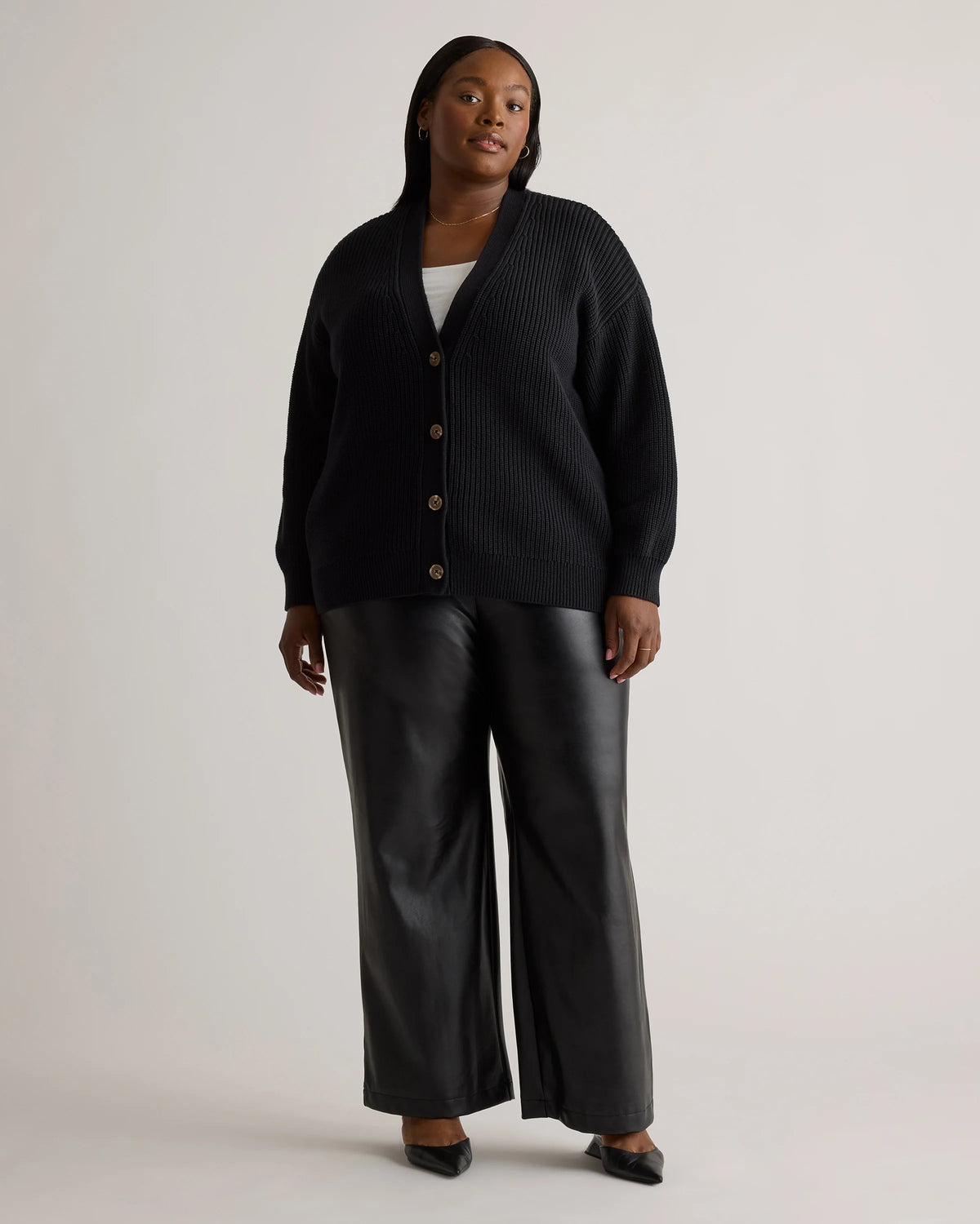 100% Organic Cotton Oversized Boyfriend Cardigan - 1X / Camel