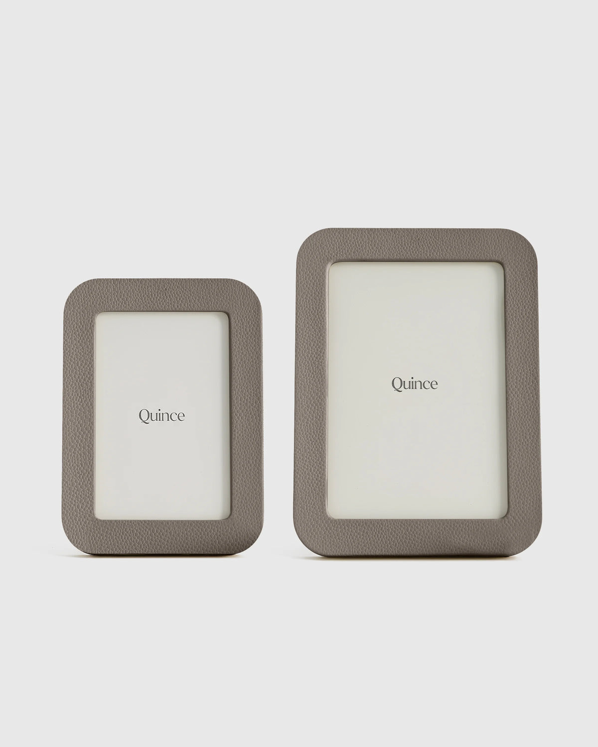 Shagreen Leather Picture Frames - (Set of 2) - Set: 4x6, 5x7 / Cream