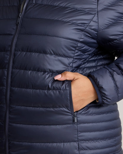Lightweight Down Packable Puffer Jacket - 1X / Black