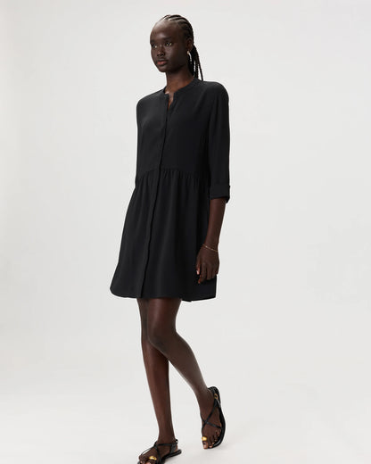 Fluid Crepe Shirt Dress - XS / Wine Tasting Red