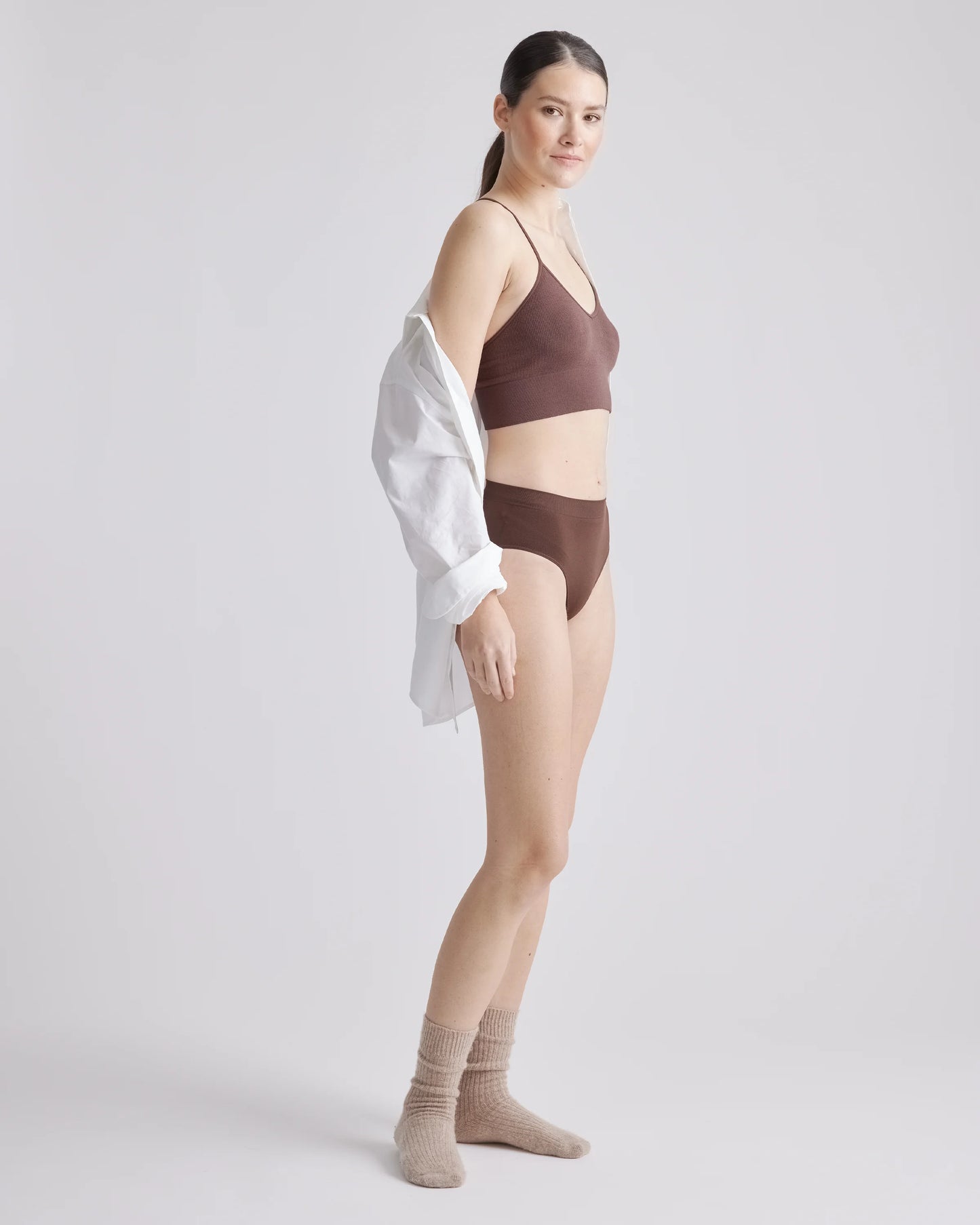 Smoothing Comfort High-Waisted Brief (6-Pack) - XS / Cocoa