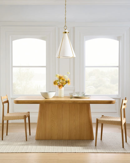 Rustic Oak Plinth Dining Table - 71" / Natural