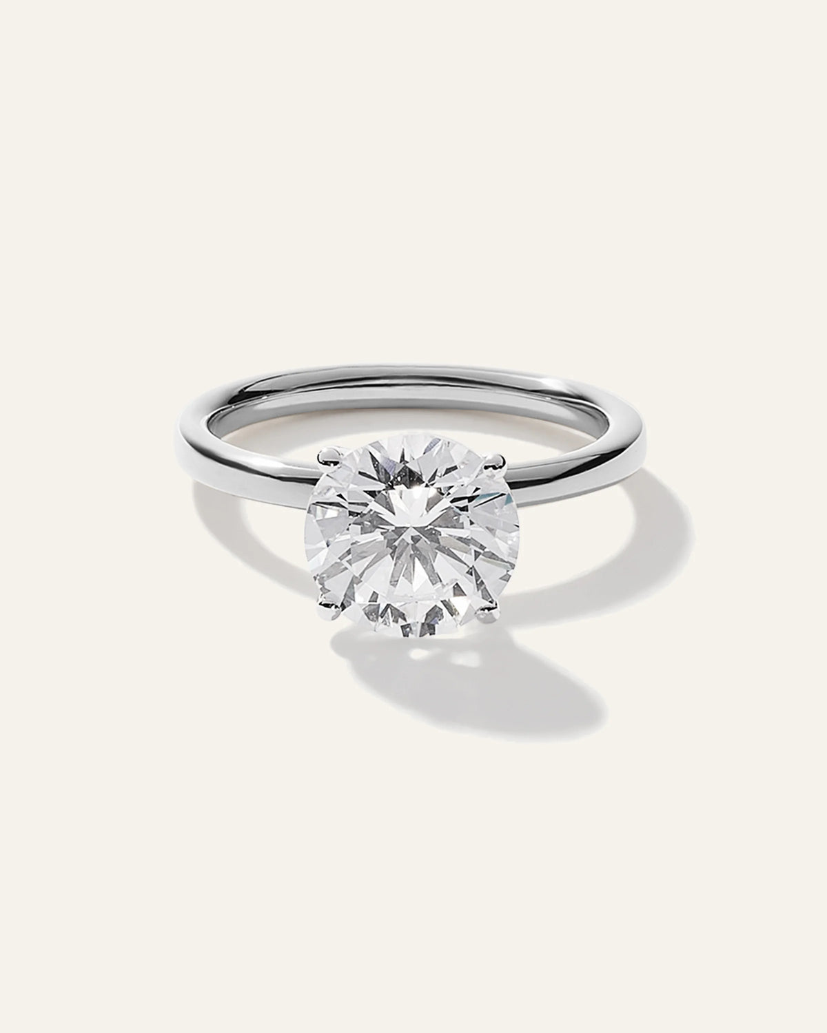 Lab Grown Diamond Round Comfort Fit Engagement Ring - 3ct - 4 / Yellow Gold
