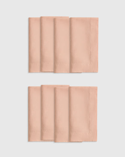 European Linen Wide-Hem Napkins (Set of 8) - One Size / Willowleaf Gingham