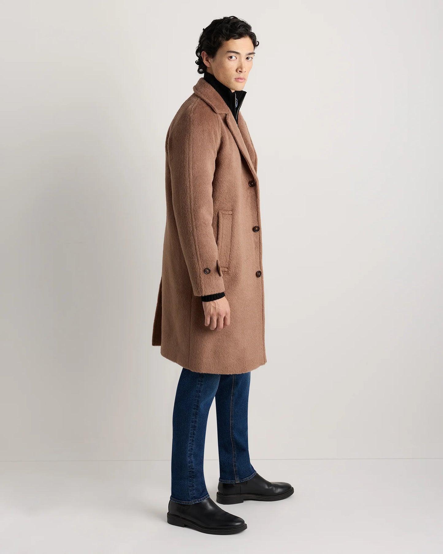 Alpaca-Wool Overcoat - S / Rustic Brown
