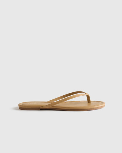 Italian Leather Flip Flops - 5 / Black