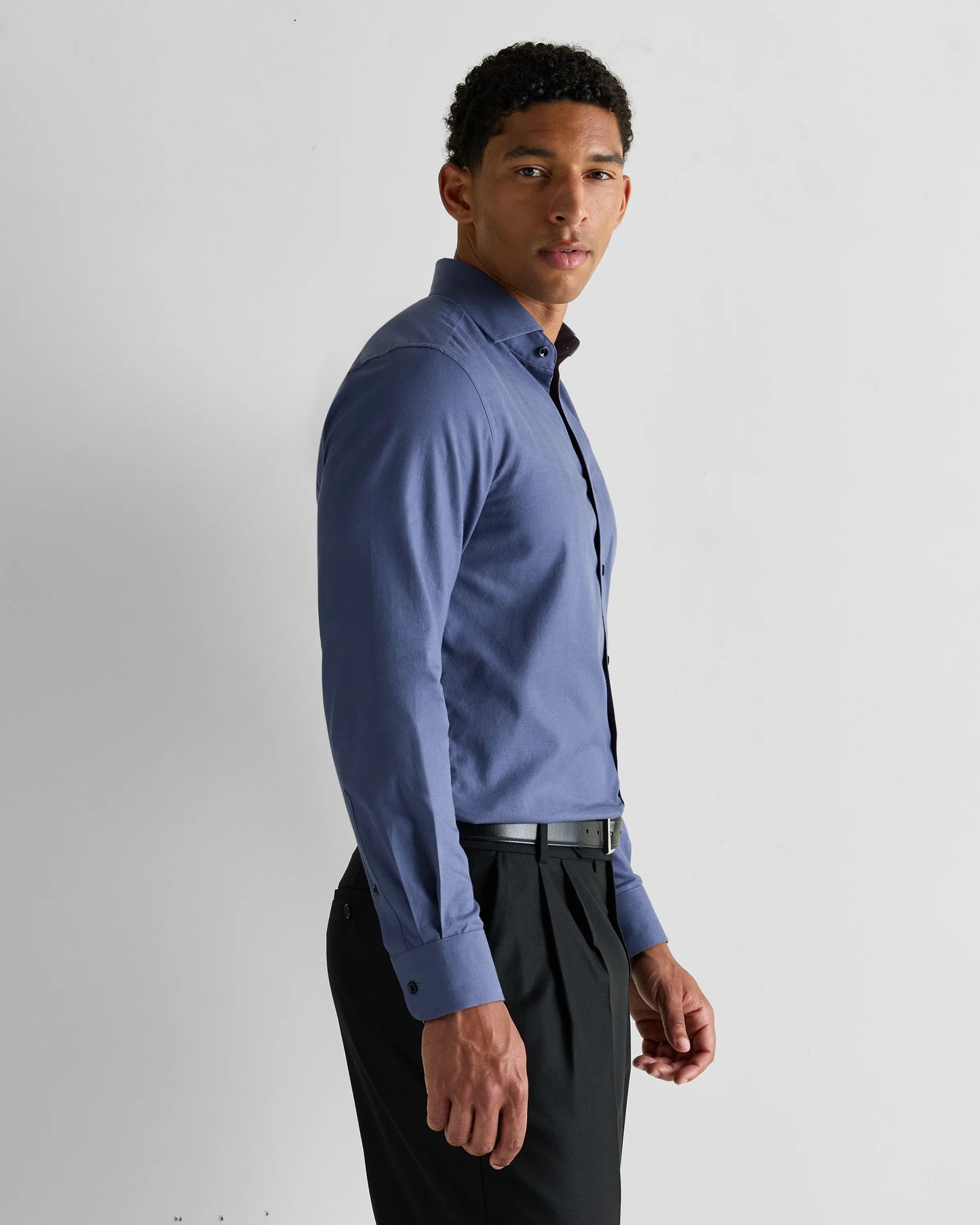 Organic Cotton Cashmere Dress Shirt - XS / Pale Blue