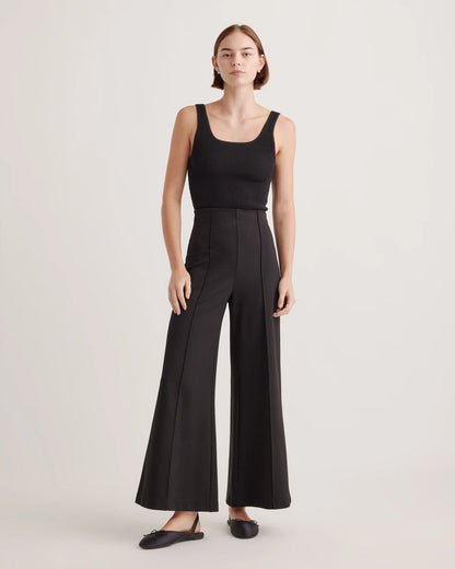 Ultra-Stretch Ponte Super Wide Leg Ankle Pants - XS / Olive