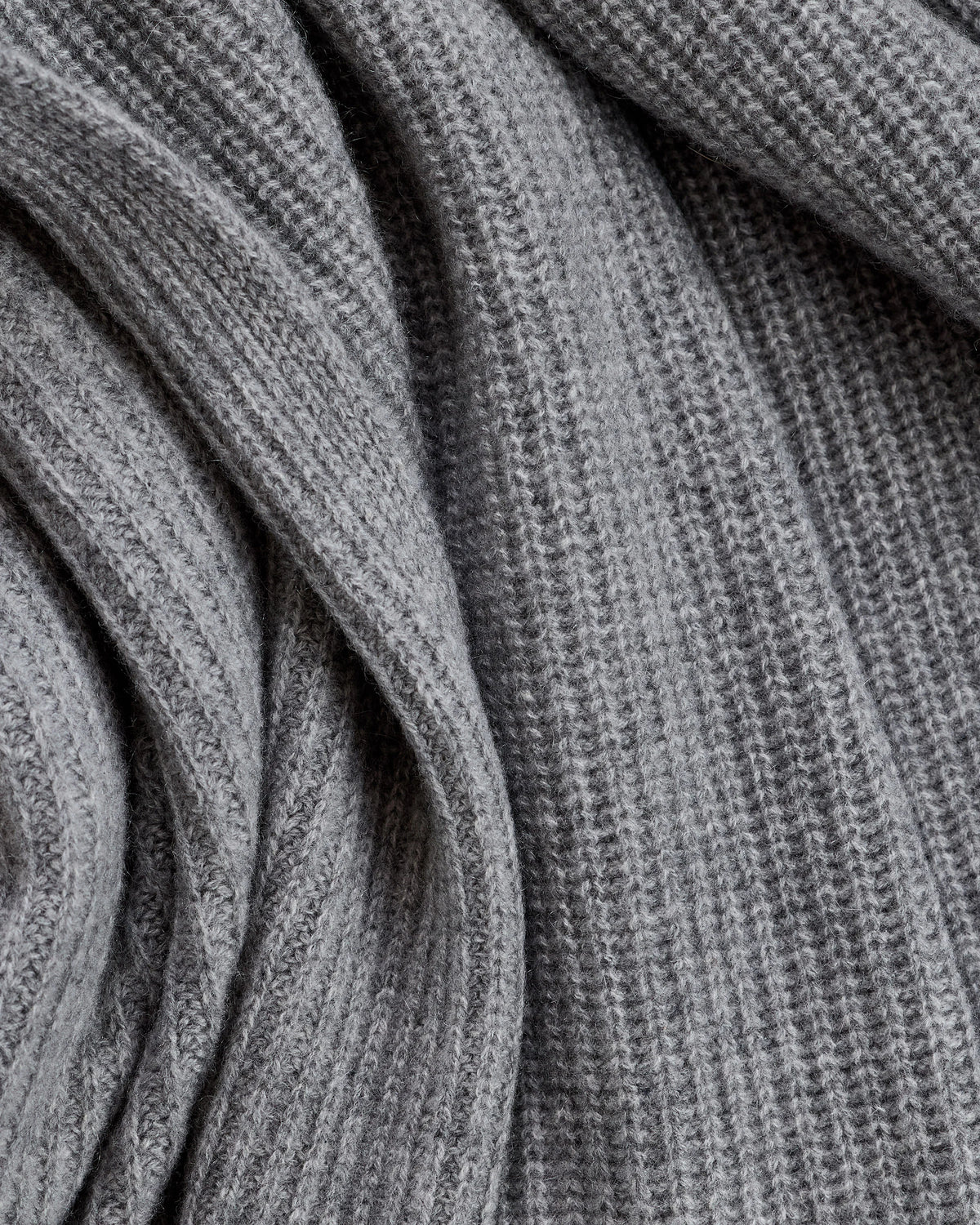 Ribbed Knit Cashmere Throw - 50x70 / Oatmeal