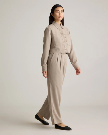Stretch Crepe Cropped Jacket - XS / Morel