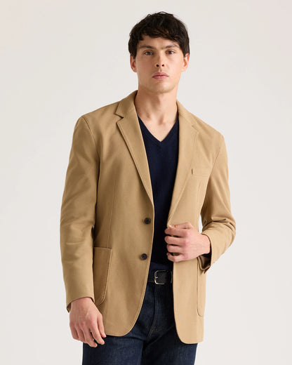 Cotton Pique Knit Blazer - XS / Heather Charcoal