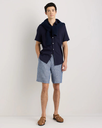 100% European Linen Shorts - 9" - S / Black