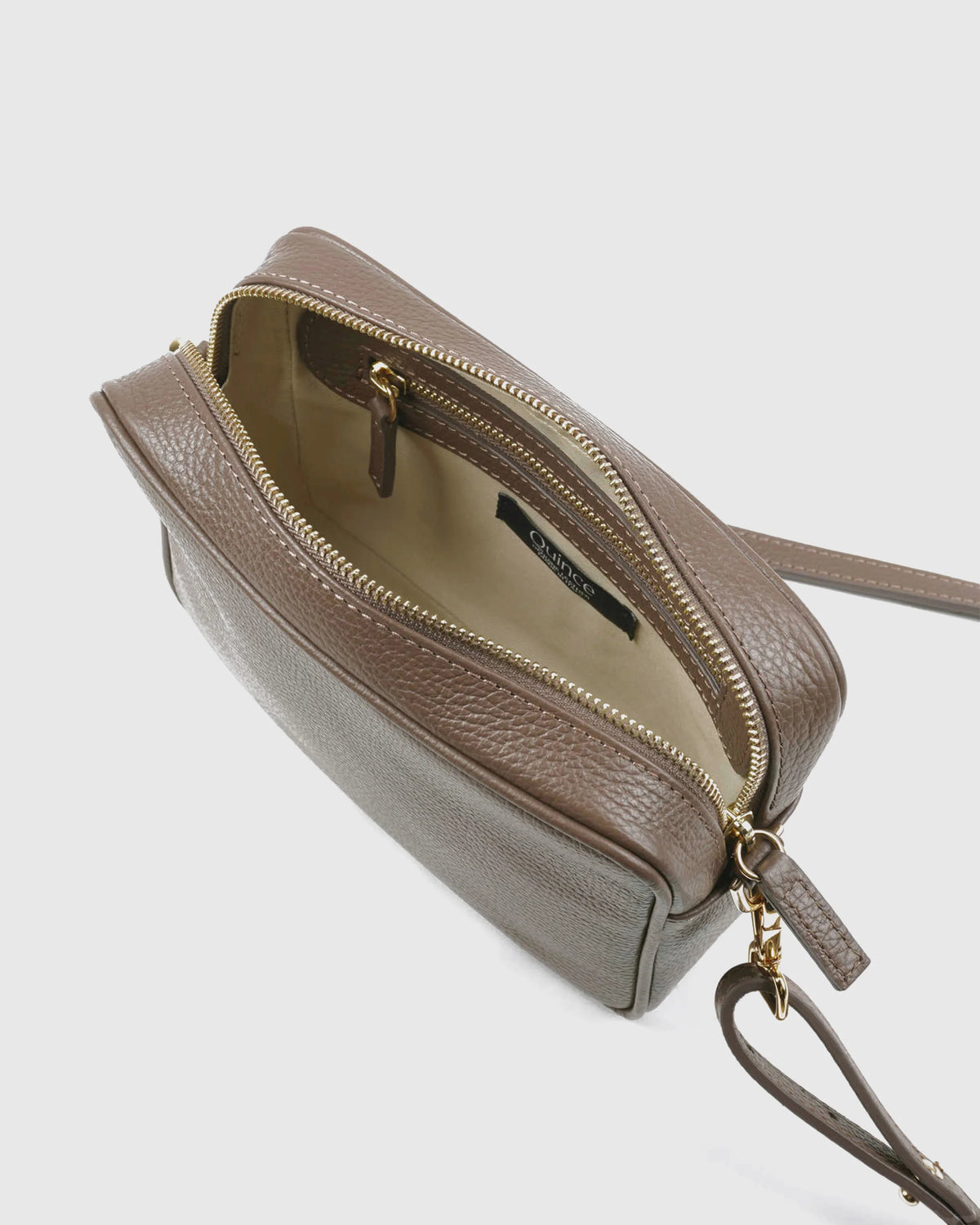 Italian Leather Crossbody Bag - One Size / Black Croco