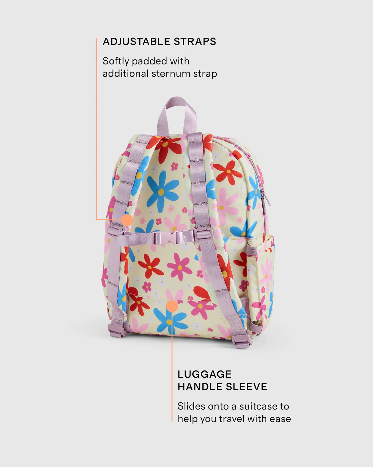 Recycled Double Pocket Backpack - One Size / Rainbow Clouds