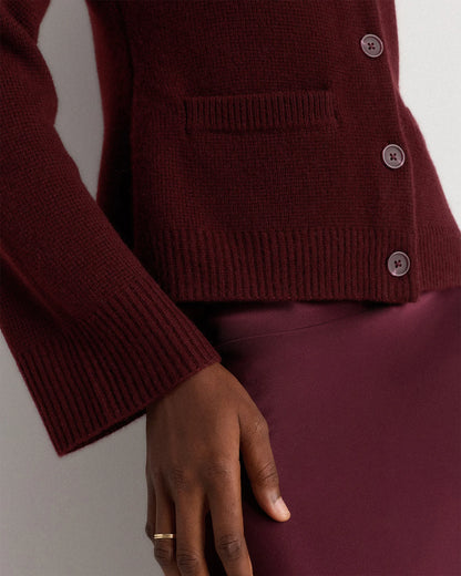 Mongolian Cashmere Structured Cardigan - XS / Oatmeal