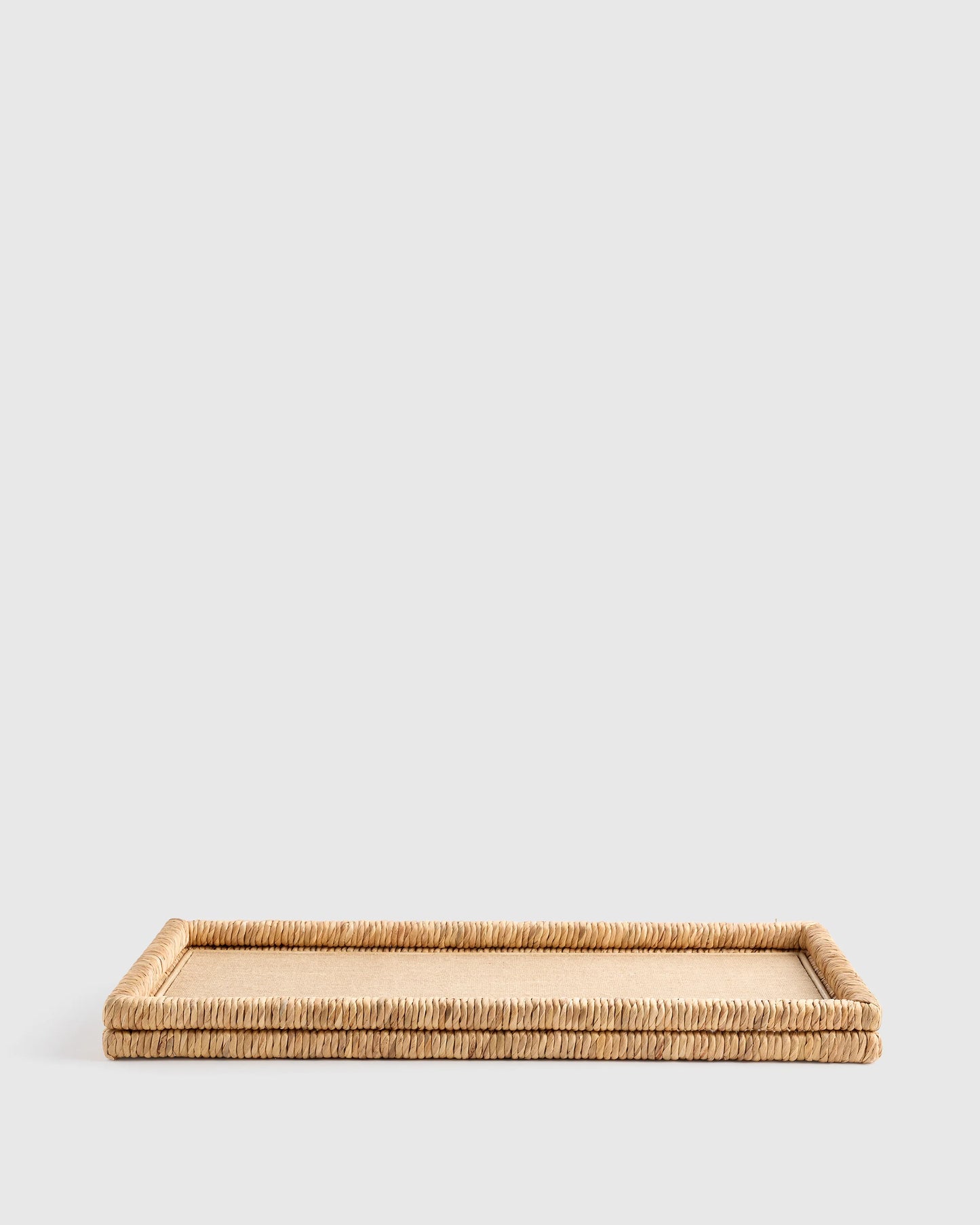 Handwoven Rectangular Decorative Tray - One Size / Natural